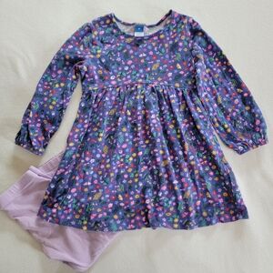 Old Navy Floral Long Sleeve Dress with Leggings. 3T